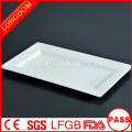 2015 new design white porcelain rectangle dinner plate serving plate